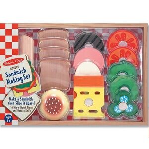 Melissa & Doug Wooden Sandwich-Making Pretend Play Food Set new in sealed box